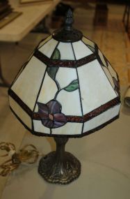 Stained Glass Lamp 10" shade, 13" h.