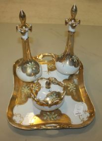 Four Piece Porcelain Dresser Set