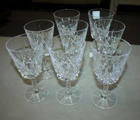 Set of Eight Signed Gorham Wine Glasses 6" h.