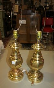 Pair of Brass Lamps 26" h.
