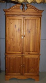 Pine Entertainment Center with Dentil Molding 37" w., 23" d., 84" h.