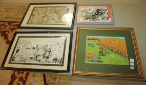Four Prints Military Park 13" w., 10" h.; two football prints 19" w., 15" h.; Third Reich at Attention 17" w., 15" h.