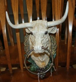 Reproduction Cast Iron Bull Head 11" h.