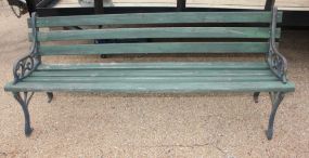 Wood and Cast Iron Bench 72" l.