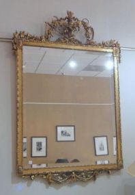 French Gilded Louis VI Mirror with Basket and Harvest Implements