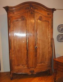French Lyonnais Walnut Armoire with Fabulous Carving