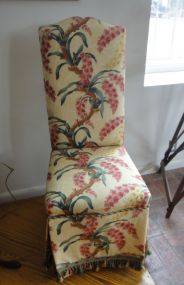 Four Armless End Chairs - Custom Made - Gold Silk with Fringe
