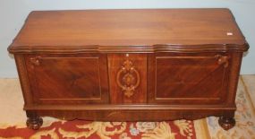 Walnut Lane Cedar Lined Chest good condition has carving on feet, 48"w., 19"d., 23"h.