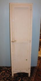 Painted White Kitchen Cabinet with Four Interior Shelves 18"w., 12"d., 68"h.