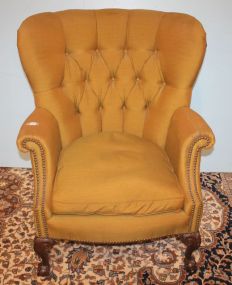 Chippendale Clawfoot Tufted Parlor Chair 31"w., 39"h.