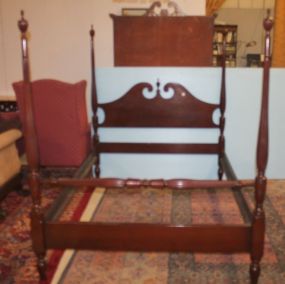 Mahogany Post Bed 65"h., double size