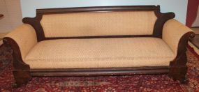 Empire 1840s Mahogany Sofa 86"w., 25"d., 34"h.