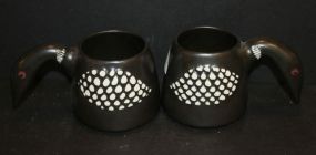 Two Duck Head Mugs Signed