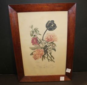 Old Floral Picture 13"w., 18"h.