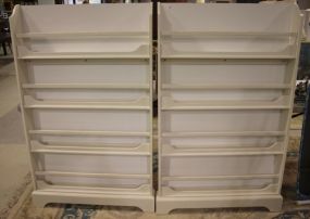 Two Painted Board Shelves 34"w, 56"h., 5"d.