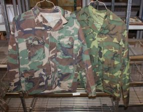 Pair of Camo Long Sleeve Button Ups Medium-large