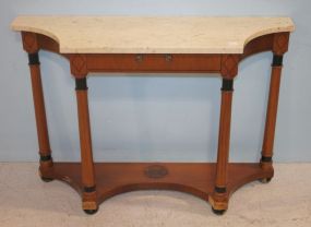 Biedermier Style Marble Top Console 41"w., 12"d., 29"h.