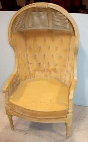 Unusual Dome Top, Cane Barrel Back Arm Chair 27"w., 26"d., 51"h.