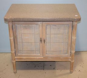 Two Door Bedside Commode faux granite plastic top, 32"w., 20"d., 30"h.