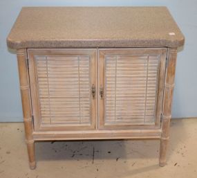 Two Door Bedside Commode faux granite plastic top, 32"w., 20"d., 30"h.