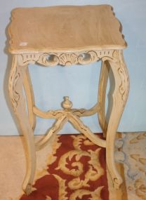 French Distressed Painted Lamp Table 16"sq., 28"h.