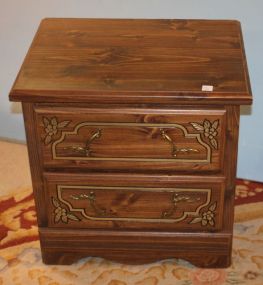 Contemporary Two Drawer Stand 24"w., 18"d., 22"h.