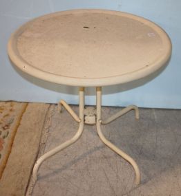 Painted Metal Side Table Matches lot # 432; 24"dia., 19"h.