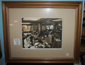 Signed Limited Edition Print "Autumn Tea at the Windsor Court" 26/200 by Phillip Sage 31"w., 24"h.