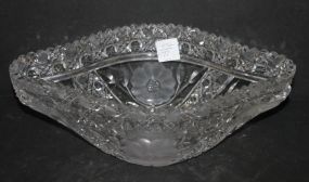 Cut Glass Banana Bowl 11"w.