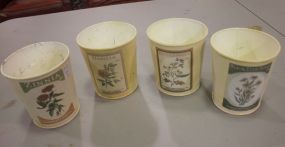 Four Tin Flower Pots 4"dia.