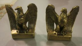 Pair of Brass Eagle Bookends by P.M. Craftsman 4"w., 6"h.