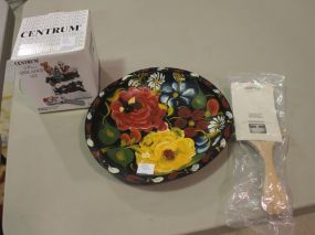 Five Piece Spreader set and Painted 9" Bowl