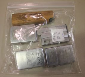 Three Vintage Texaco Lighters, Vintage Ronson Lighter, and Laser Lighter