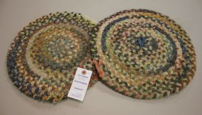 Two Small Hook Chair Pads 14"dia.