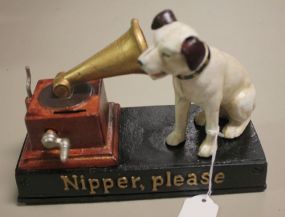 Reproduction Nipper Cast Iron Bank 5"h.