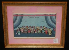 Family Night at the Crescent Theater Stitch work by Ethel Wright Mohamed 12"w., 10"h.