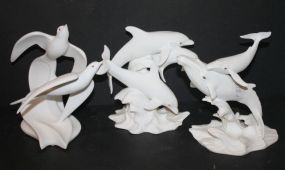 Long of the Whales by Lenox, Lenox Dance of the Dolphins, and Lenox Wind Dance Long of the Whales by Lenox 7"h. , Lenox Dance of the Dolphins 7"h., and Lenox Wind Dance 7"h.