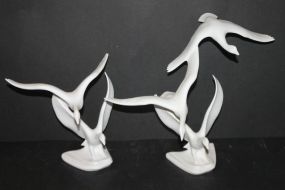 Kaiser Porcelain of Flying Geese and Two Flying Geese Kaiser Porcelain of Flying Geese 11"h., and Two Flying Geese 7"h.