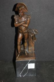 Bronze Statue of Napoleon on Marble Base 12"h.