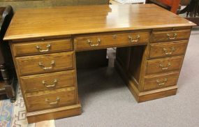Contemporary Oak Desk 58"w., 28"d., 30"h.