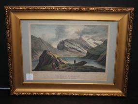 Lithograph from Book Entitled "Vue Du Lac De Dauben" 17"w., 13"h.