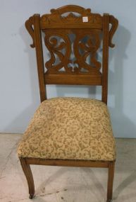 Victorian Walnut Side Chair 19"w., 37"h.