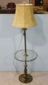 Brass and Glass Floor Lamp 59"h.