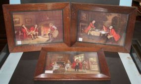 Three English Prints Three English prints in original frames of interior scenes of officers, one entitled "Punch Bowl"; 18" w., 13 1/2" h.