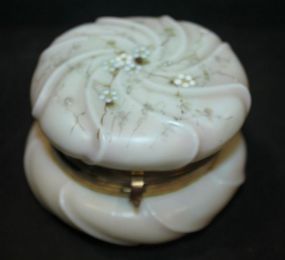 Unsigned Wavecrest Jar Hand painted unsigned Wavecrest powder jar; 4" dia.