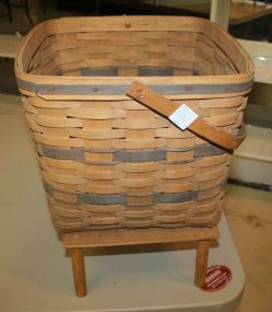Longaberger Basket 86 on stand; 12" w., 10" h.