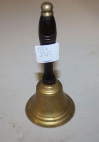 Brass Dinner Bell With wood handle; 6" h.