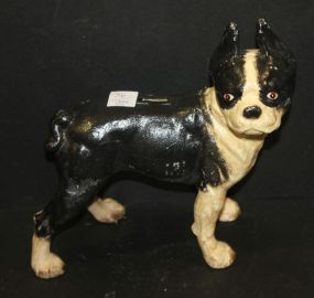 Reproduction Boston Terrier Cast Iron Bank 10" h.
