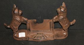 Reproduction Scottie Dog Cast Iron Business Card Holder 6" h.