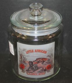 Small Little African Reproduction Glass Jar 6 1/2" h.